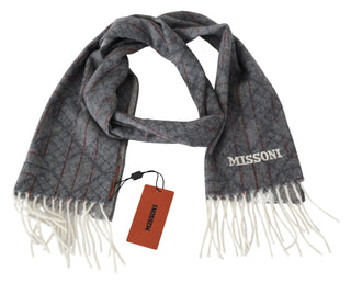 Elegant Unisex Cashmere Scarf With Signature Pattern