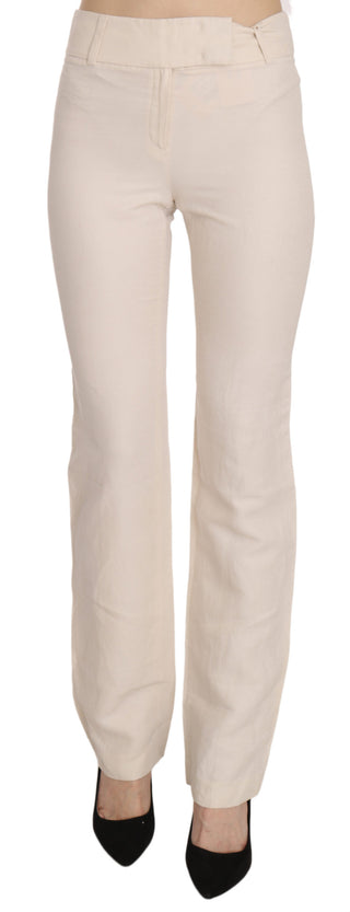 Elevated White High Waist Flared Trousers - Luxury for You