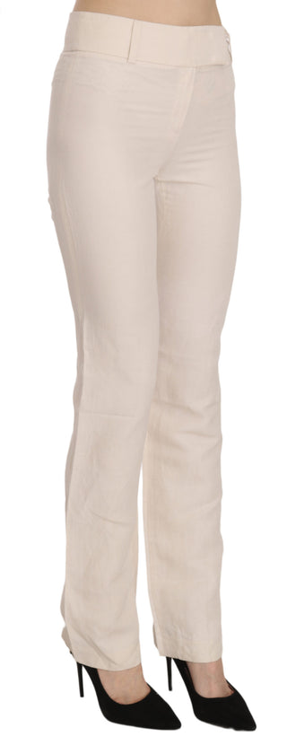 Elevated White High Waist Flared Trousers - Luxury for You