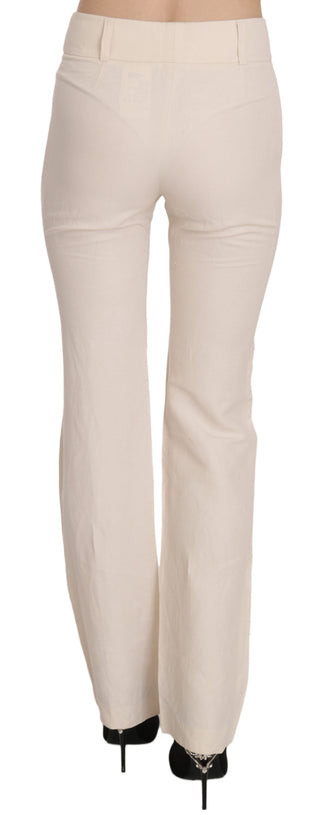 Elevated White High Waist Flared Trousers - Luxury for You