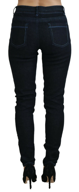 Chic Slim-fit Cotton Denim In Dark Blue