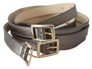 Metallic Bronze Leather Fashion Belt - Luxury for You