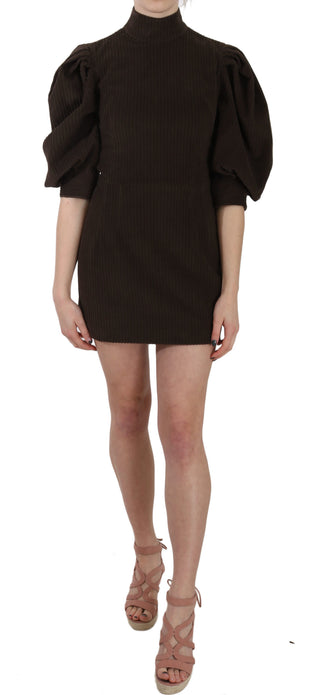 Chic Brown Corduroy Bodycon Mini Dress - Luxury for You