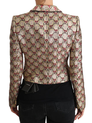 Glittering Gold Floral Sequined Blazer Jacket - Luxury for You