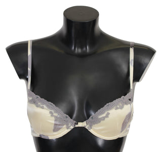 Silk Blend Push-up Bra In Beige And Gray - Luxury for You