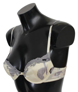 Silk Blend Push-up Bra In Beige And Gray - Luxury for You