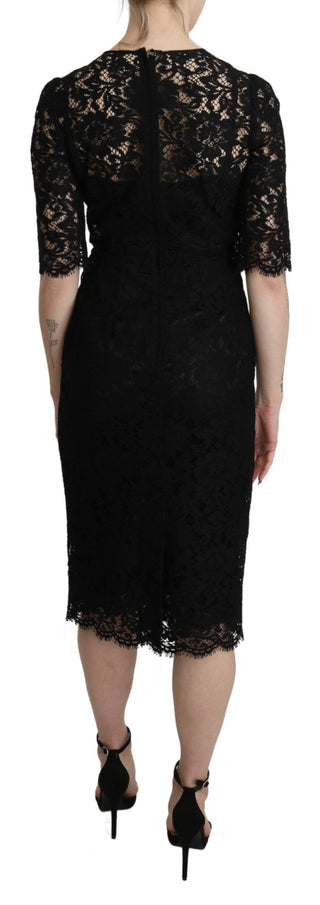 Elegant Black Lace Sheath Knee-length Dress - Luxury for You