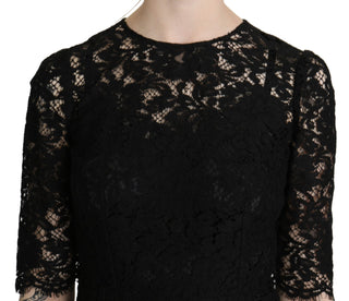 Elegant Black Lace Sheath Knee-length Dress - Luxury for You