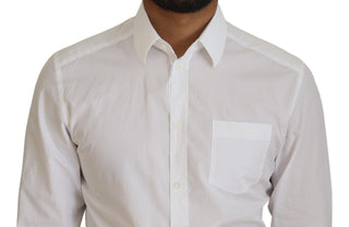 Elegant White Slim Fit Dress Shirt