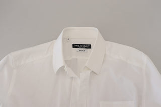 Elegant White Slim Fit Dress Shirt