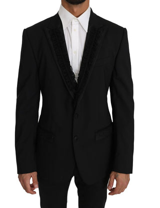 Elegant Black Slim Fit Martini Blazer Jacket - Luxury for You