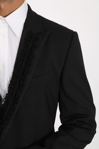 Elegant Black Slim Fit Martini Blazer Jacket - Luxury for You