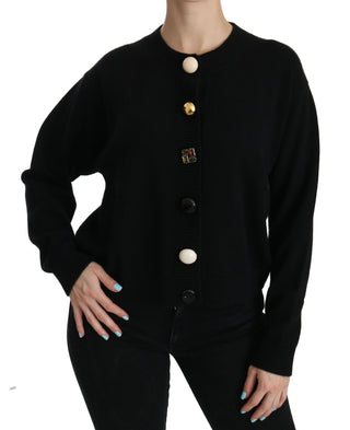 Elegant Black Cashmere Cardigan Top - Luxury for You