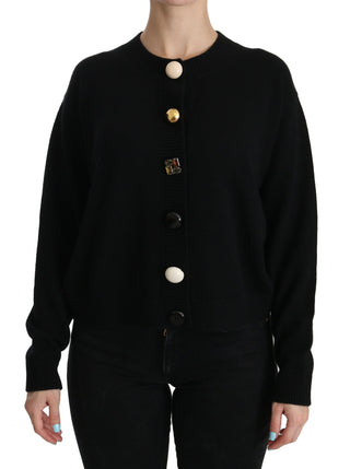 Elegant Black Cashmere Cardigan Top - Luxury for You