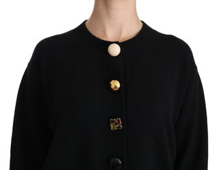 Elegant Black Cashmere Cardigan Top - Luxury for You