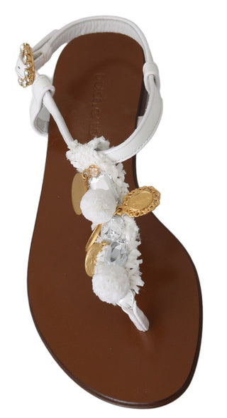 Pom Pom Flip Flop Ankle Strap Flats - Luxury for You