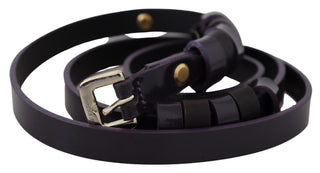 Chic Black Leather Belt With Chrome Silver Tone Buckle - Luxury for You