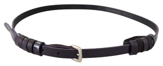 Chic Black Leather Belt With Chrome Silver Tone Buckle - Luxury for You