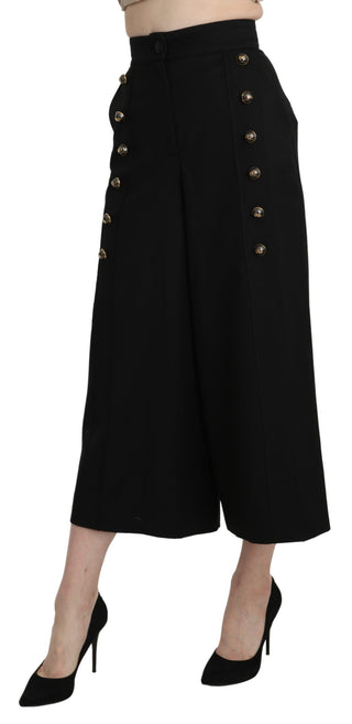 Elegant High Waist Wide Leg Virgin Wool Trousers - Luxury for You