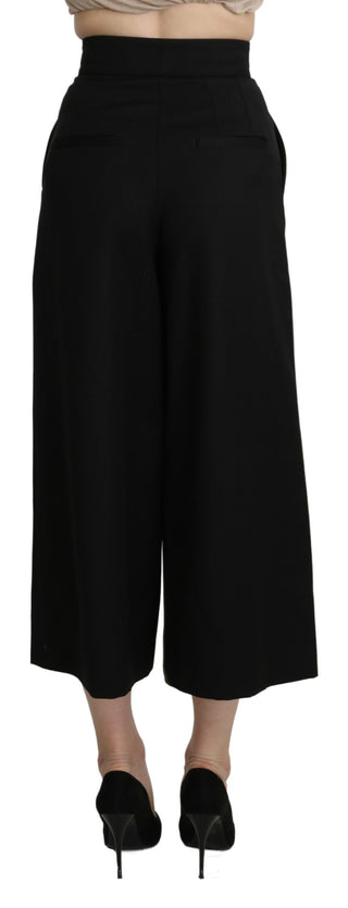 Elegant High Waist Wide Leg Virgin Wool Trousers - Luxury for You