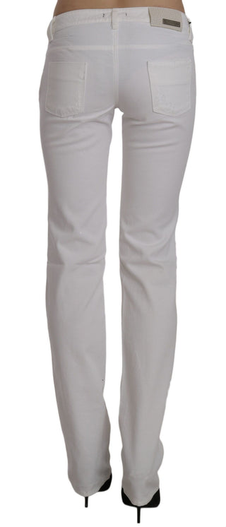 Chic White Slim Fit Cotton Jeans - Luxury for You