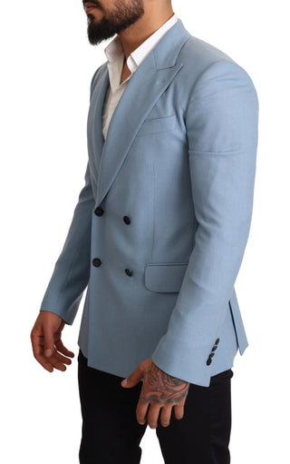 Elegant Blue Cashmere-silk Men's Blazer - Luxury for You