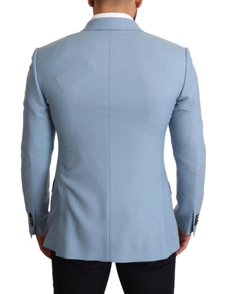 Elegant Blue Cashmere-silk Men's Blazer - Luxury for You