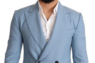 Elegant Blue Cashmere-silk Men's Blazer - Luxury for You