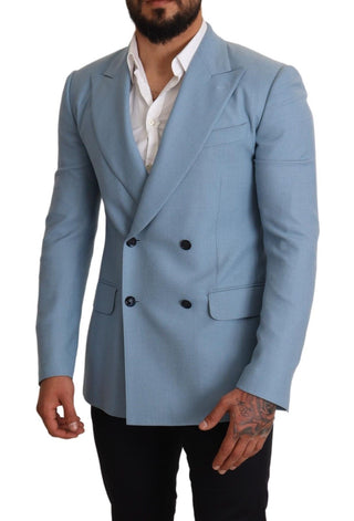 Elegant Blue Cashmere-silk Men's Blazer - Luxury for You