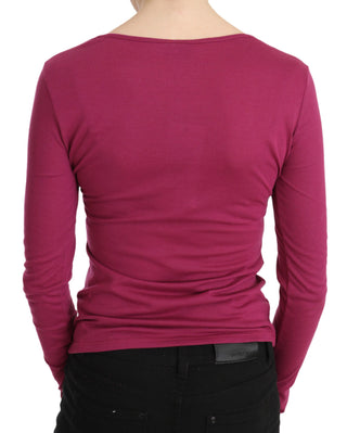 Elegant Pink Crystal Embellished Long Sleeve Top - Luxury for You