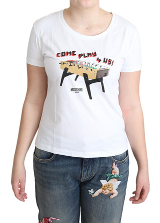 Chic Cotton Round Neck Tee With Playful Print - Luxury for You