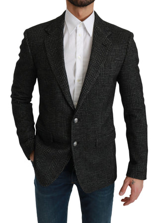 Elegant Gray Plaid Slim Fit Blazer - Luxury for You