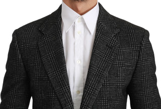 Elegant Gray Plaid Slim Fit Blazer - Luxury for You