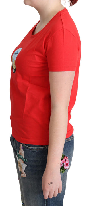 Chic Red Cotton Tee With Signature Print - Luxury for You