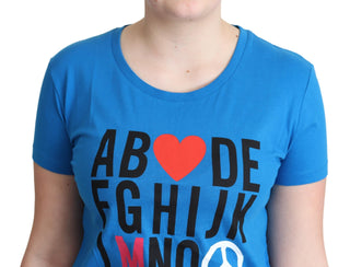 Chic Alphabet Cotton Tee In Blue - Luxury for You