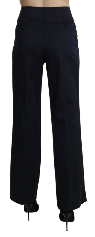 Navy Blue High Waist Straight Cotton Pants - Luxury for You