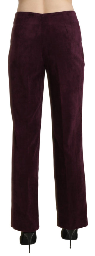 Elegant High Waist Straight Purple Pants - Luxury for You