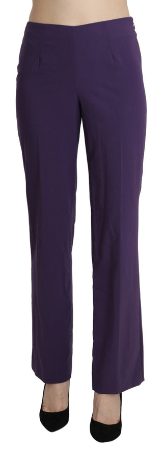 Elegant High Waist Violet Straight Pants - Luxury for You