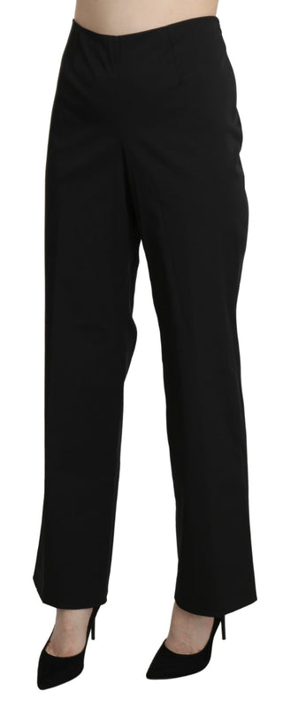 Elegant High Waist Straight Black Pants - Luxury for You