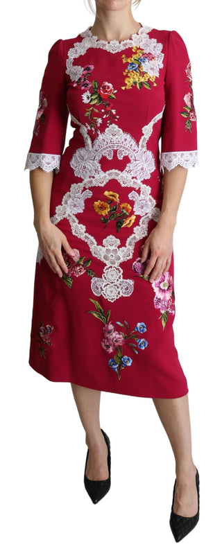 Floral Embroidered Sheath Midi Dress - Luxury for You