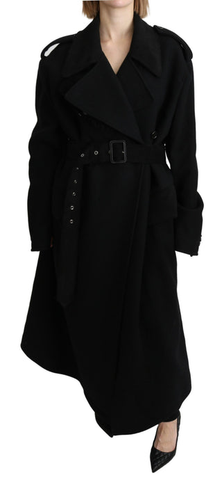 Elegant Black Wool Trenchcoat - Luxury for You