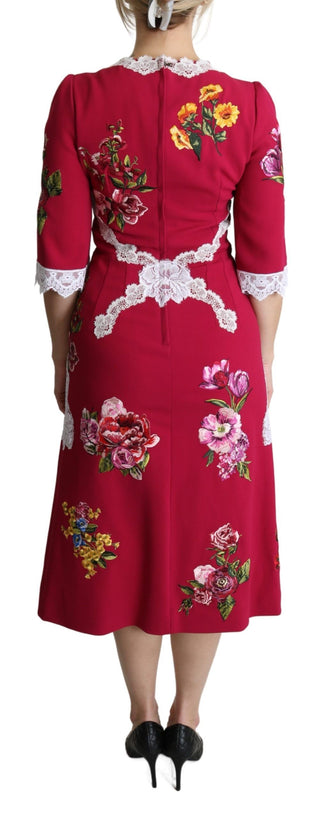 Floral Embroidered Sheath Midi Dress - Luxury for You