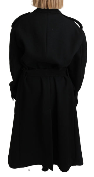 Elegant Black Wool Trenchcoat - Luxury for You