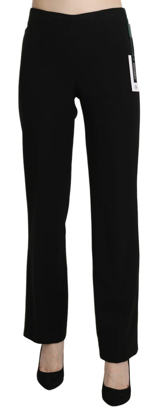 Elegant Black High Waist Straight Pants - Luxury for You