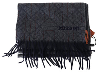 Elegant Cashmere Patterned Scarf With Logo Embroidery