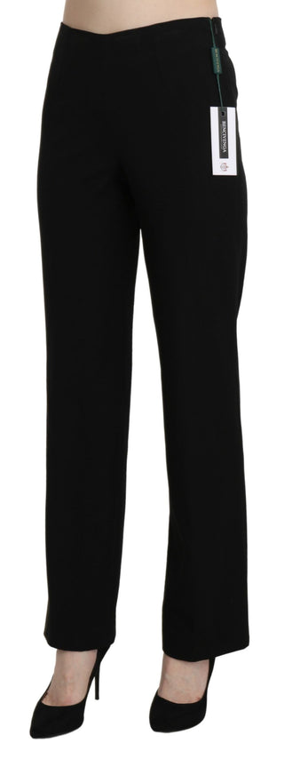 Elegant Black High Waist Straight Pants - Luxury for You