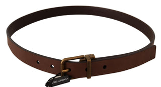 Elegant Brown Leather Belt With Gold Buckle - Luxury for You