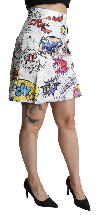 Chic Cartoon Brocade Mini Skirt - Luxury for You