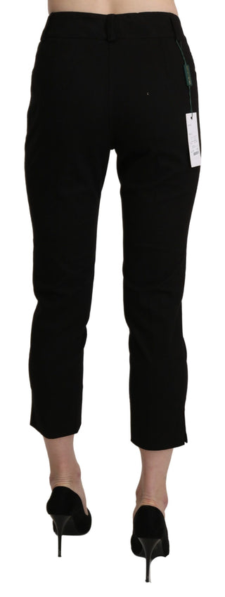 Elegant Black High Waist Cropped Pants - Luxury for You