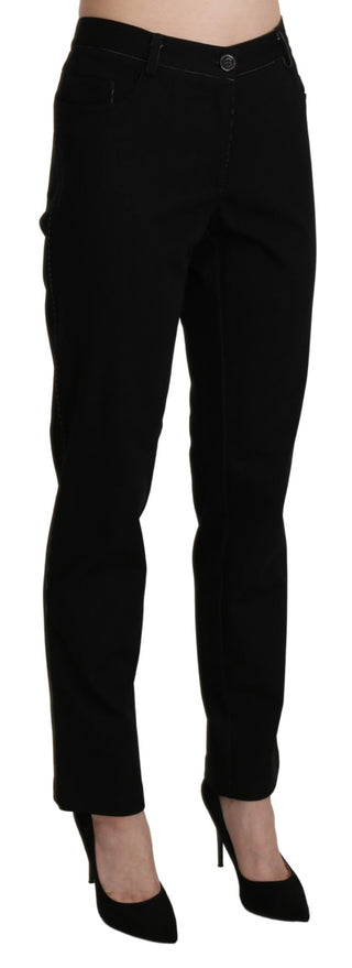 Elegant High Waist Straight Black Trousers - Luxury for You